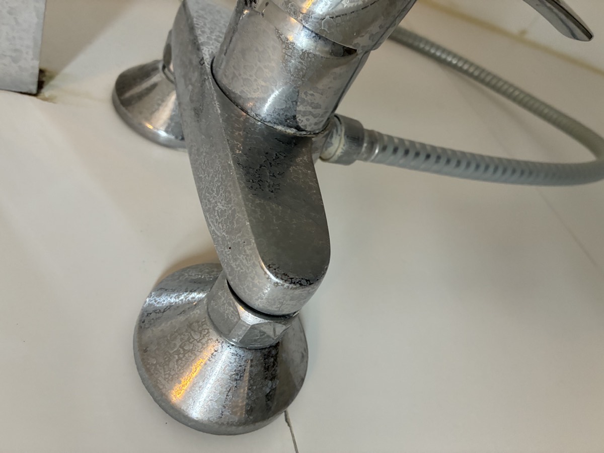 Before cleaning: Chrome Fixture